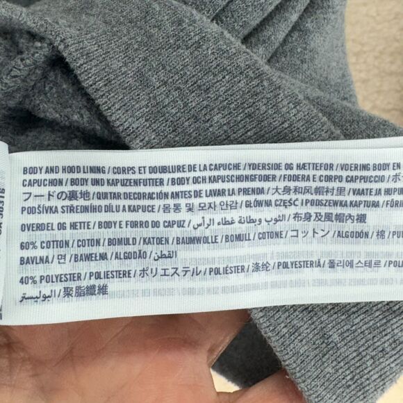 Abercrombie & Fitch Hooded Sweatshirt Kids 13/14 Gray Zip Up Pockets Embroidered - Picture 5 of 9